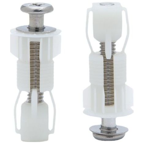 2pcs Vis D'expansion pour Couvercle de Toilette Fixation Abattant WC Vis pour Lunette Toilette Ensemble de Fixation Pièces de Rechange pour Couvercle de Toilette (1/5)
