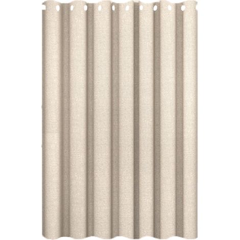 Cortina de ducha, poliéster con aspecto de lino, impermeable, sin perforaciones, para baño (1/5)