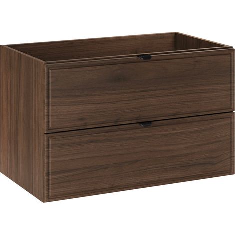 Meuble sous lavabo suspendu TERRA VILLA coloris noyer foncé 80 cm (1/5)