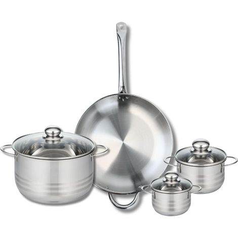 Ensemble de 1 Poêle de cuisson 32 cm et 3 faitouts 12, 14 et 24 cm Elo Profi Brillant (1/5)