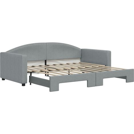 vidaXL Divano Letto con Letto Estraibile Grigio Chiaro 90x190 Tessuto