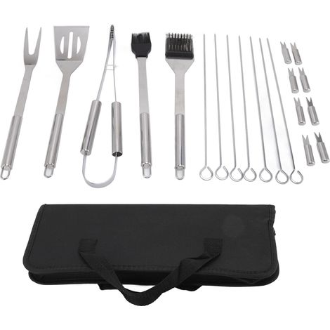 Ensemble de 20 outils de barbecue en acier inoxydable, portable pour grillades en plein air (1/5)
