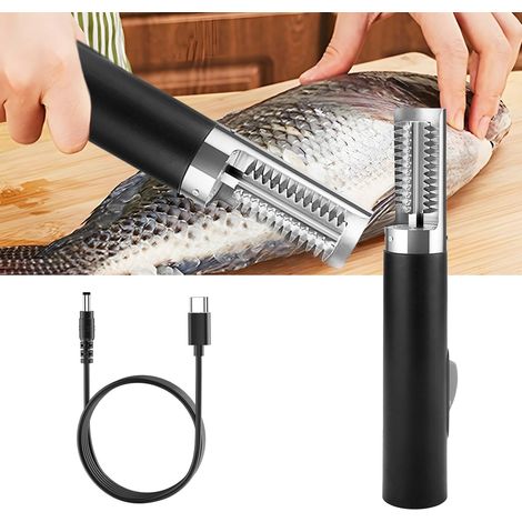 Fischschupper, 125 W 3000 mAh elektrischer Fischschupper, wasserdichter Fischschupperreiniger aus Edelstahl mit Schutzkappe, für Fischhändler, Restaurants, Küchen
