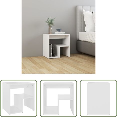 vidaXL Étagère -  Table de chevet Blanc 40x30x40 cm Aggloméré (1/5)