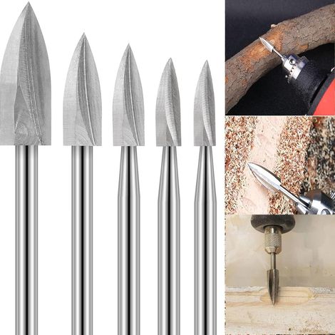 Holzschnitzwerkzeug, HSS Gravierwerkzeug, Holz Fräser Set für Dremel Rotationswerkzeuge Zubehör für Schneidschleifer, Metallschnitzen, Polieren, Gravieren, Bohren 10 Stück (1/5)