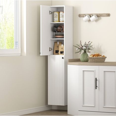 Mueble de baño mural, 6 estantes, MDF blanco, 161 cm DESVIAE (1/5)