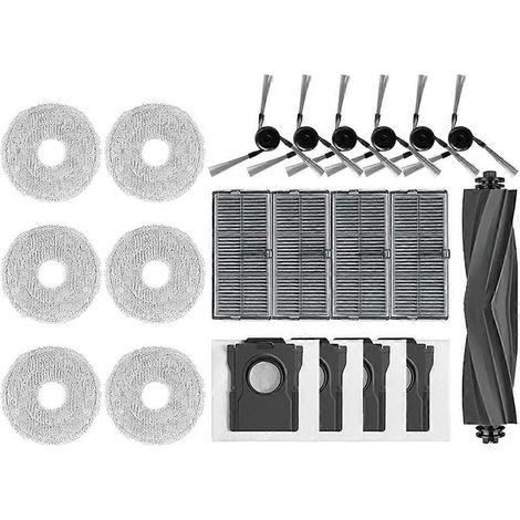 Pièces détachées pour aspirateurs robots Mova P50 Pro Ultra et Mova P10 Pro Ultra : brosse latérale principale, filtre HEPA, lingette de nettoyage et sacs à poussière. (1/5)