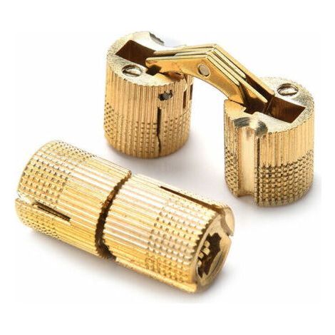 2 pcs Charnières Cylindriques Laiton Caché Dissimulé Charnière Invisible Tonneau Charnière pour DIY Boîte À Bijoux Main Artisanat Or(10mm) (1/3)