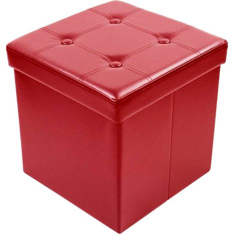 Pouf Pieghevole Rosso - 38x38x38cm