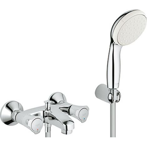 GROHE Grifo de bañera de 2 mandos Costa 254601 con set de soporte de pared Tempesta cromo, 2546010A