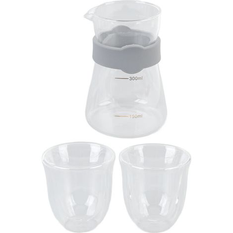 Pour into the high borosilicate glass coffee maker, resistant to cold and heat, cup set with measuring scale. For home store use. (1/5)