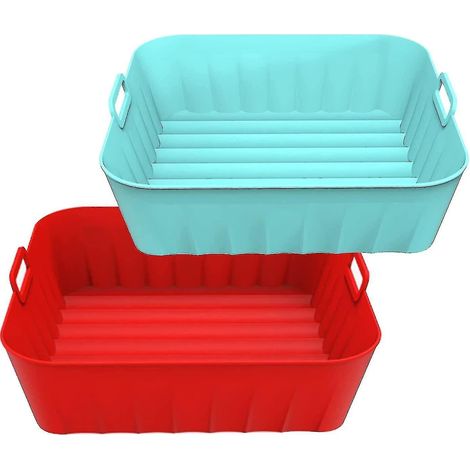 Tapis carrés en silicone pour friteuses à air chaud, réutilisables, adaptés à 4 à 7 personnes (1/5)