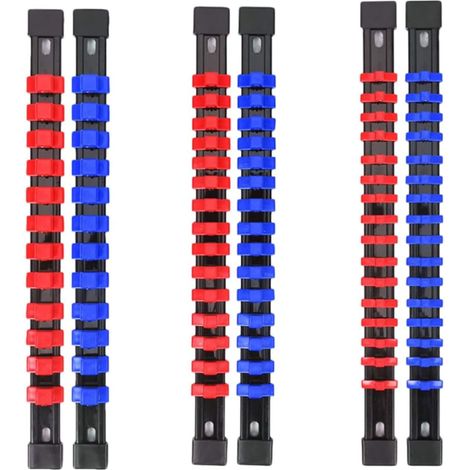 Support de douilles 6 pièces pour boîte à outils, plastique et fer, organiseurs pour atelier auto, rangement efficace de nombreuses douilles de différentes spécifications (1/5)