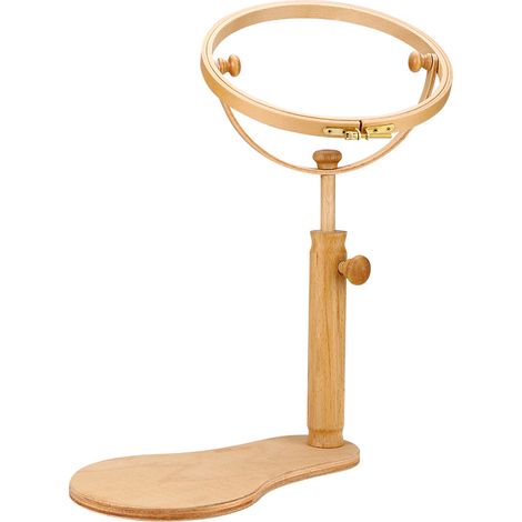 Support de broderie en bois, cerceau réglable pour broderie et point de croix, cadre rond pour couture et travaux d'aiguille. (1/5)