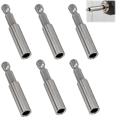 Magnetic Bit Holder 60 mm 1/4 Inch Stainless Steel 6 Pieces Screwdriver (1/5)