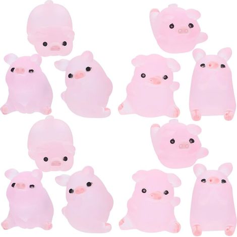 Stück Rosa Kunstharz Schwein Miniaturfiguren mit Zarten