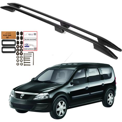 Barras de techo DACIA LOGAN MCV Mk1 de 2007 a 2013 Negro Sólido Durable (1/5)