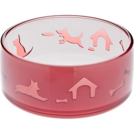 Rose - Bol en plastique pour chats modèle Duoword