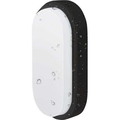 14W Black Oval LED Ceiling Light, 4000K, 980lm, Outdoor Lighting, IP54 Waterproof, 1 Piece [Energy Class F] MUMU