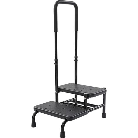 Escabeau, Hauteur de Rampe Réglable, Haute Capacité de Poids, noir (1/2)
