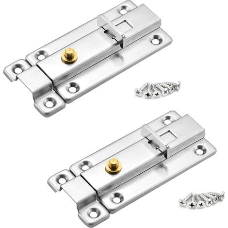 Bulloni porta, 2 parti, Chiusure, porte di sicurezza in acciaio inox da 4 pollici viti per tutti i tipi di porte per interni (1/5)