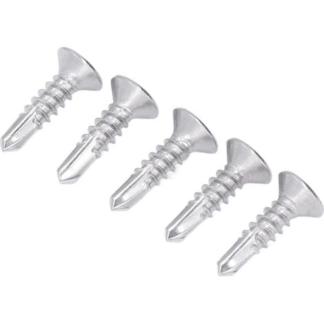 Vis 200 pièces autoforeuses tête fraisée cruciforme inox 410 19mm M4.8-16 (1/5)