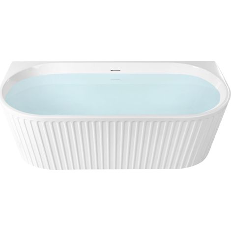 Vasca da bagno ovale 170 x 80 cm Finitura scanalata Bianco opaco Serena