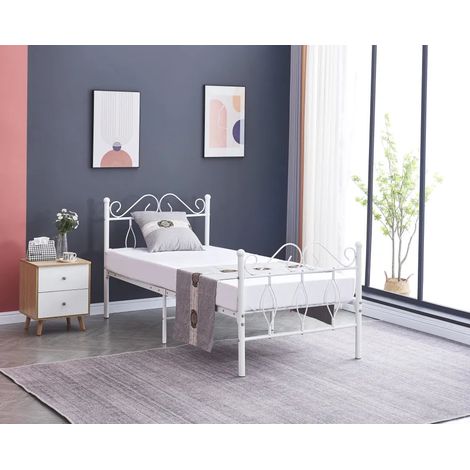 Lit 1 Place Noir JULIE 90X190CM Sommier Inclus