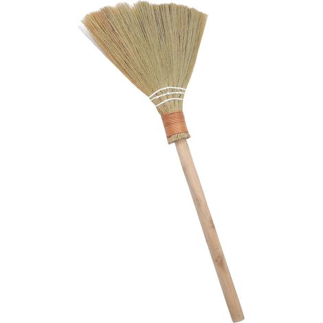 Balai Doux en Paille Tressée à la Main 74 CM Tête Amovible Balai Léger pour Sols Délicats Polyvalent pour Salon Chambre et Nettoyage Intérieur (1/5)