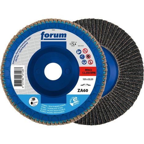 1 Stück Fächerschleifscheibe gewölbt trimmbar FORUM 115 mm ZK 40 (1/2)