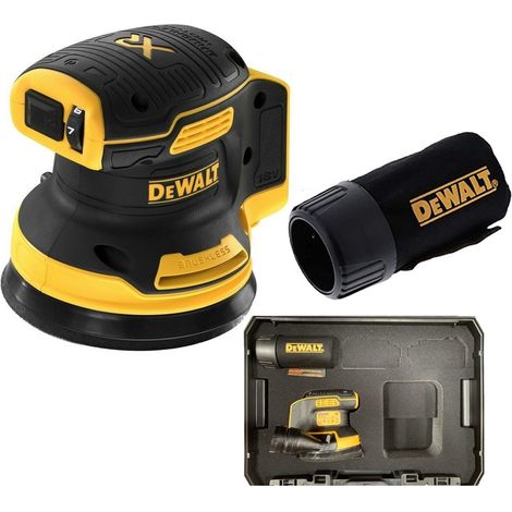 Dewalt DCW210N Cordless Brushless 18v XR Orbital Sander 125mm + Dust Bag + Inlay