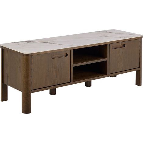 Southampton table TV 2 portes, 2 étagères beige. (1/5)
