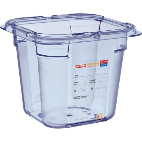 Boîte hermétique bleue en ABS sans BPA GN1/6 150mm - 176 x 162 x 150 mm - ARAVEN