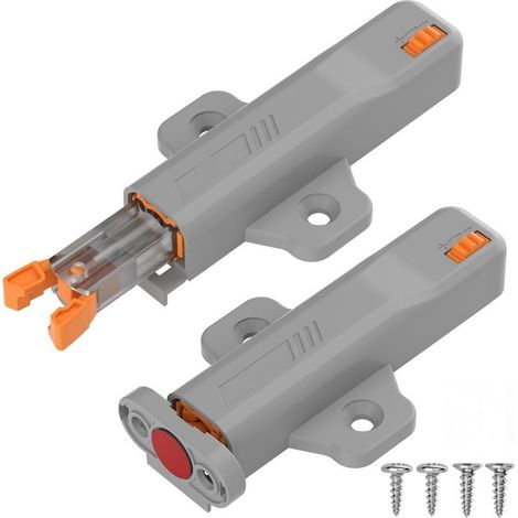 Lot de 2 Non Aimant Push to Open Poussoir Porte Placard, Loquet Poussoir Verrou Poussoir pour Tiroir Push Latch à Ressort Loquet Tactile Fermeture Systeme Pour Armoires Meubles, Camping-cars (1/5)