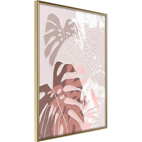 Affiche Murale Encadrée "Monsteras Gathering" 40 x 60 cm Or (1/2)