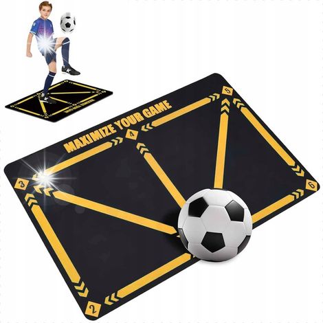 Tapis d'entraînement de football, 60x90cm, antidérapant, noir et jaune, lot de 1 pièce. (1/5)