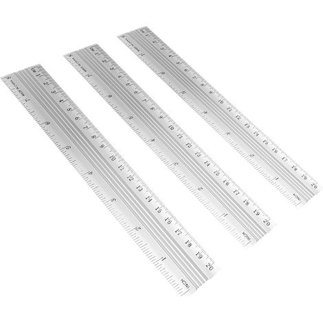 Ensemble de 3 règles mesure en alliage d'aluminium pour le bureau, l'école, la décoration et dessin (1/5)