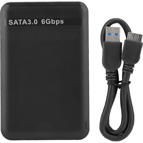 Boîtier Externe USB 3.0 SATA 6 Gbps pour Disque Dur 2.5 Pouces, Support 6TB, UASP, Noir (1/4)