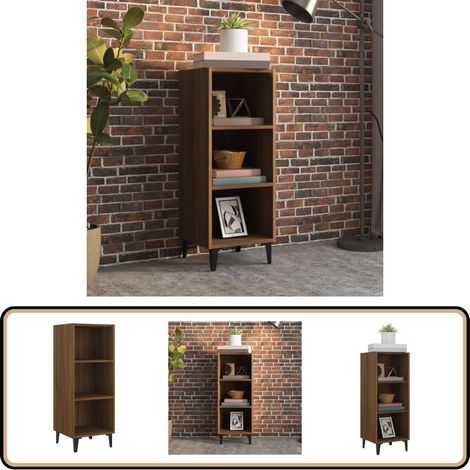 Sideboard Braun Eichen-Optik 34,5x32,5x90 cm Holzwerkstoff - Schreibtisch - Wohnzimmermöbel - Sideboard - Regal - Eiche Optik