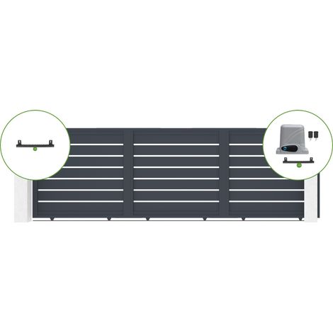 Portail coulissant 4,5m VOGEL H.140cm alu + motorisation RANGER C300 (1/5)