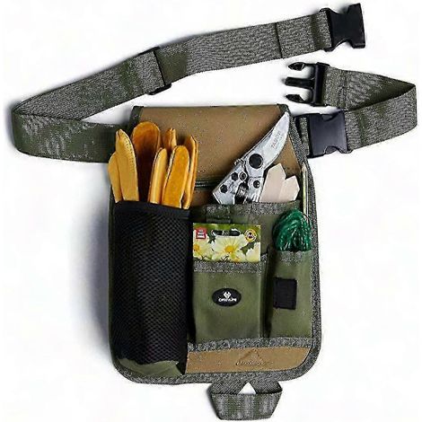 Ceinture porte-outils de jardinage pour homme et femme, sac banane de fleuriste, poche multifonction pour salle, atelier, bricolage, ceinture pratique et robuste. (1/4)