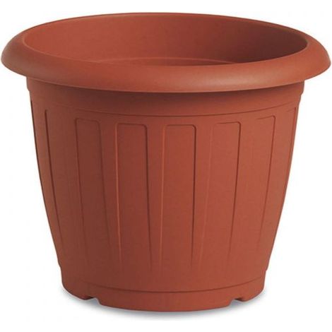 VASO GIARDINO IN PLASTICA TONDO TERRACOTTA VENEZIA PER PIANTE E FIORI-Varie misure Ø 30 cm