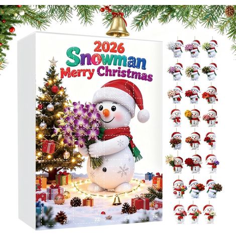 Calendrier de l'Avent de Noël, lot de 24 ornements acryliques 2D à motif floral, compte à rebours festif, bureau et voiture. (1/5)