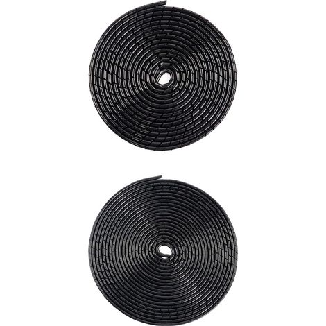 10M Gaine spirale, Flexible PE noir, Protection câble TV PC USB, Organisation bureau maison (1/5)