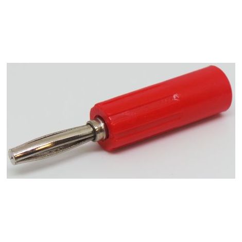 Fiche banane 4 mm RS PRO Rouge Mâle 10A 50V ( Prix pour 1 )