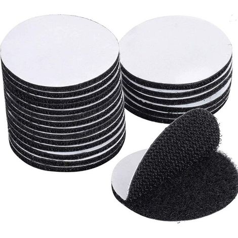 60 pièces Bande Velcro Auto-Adhésive, Très Forte, 60 x 60 mm, Noir (1/4)