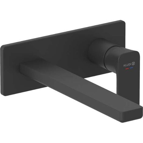 KLUDI-RENON Monomando de pared de 2 orificios 240 MM - Set de acabado negro mate, 422453975 (1/2)