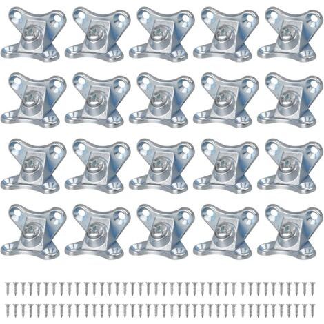 QORVA-Lot de 20 petites entretoises d'angle amovibles en alliage de zinc Papillon Code d'angle robuste Installation facile Équerres métalliques à angle droit Ferrures de meubles