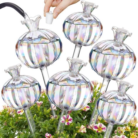 6 PCS Globes d'arrosage des Plantes en Verre, Système d'arrosage Automatique pour Plantes,pour Fleurs Jardin Exterieur Interieur (1/5)