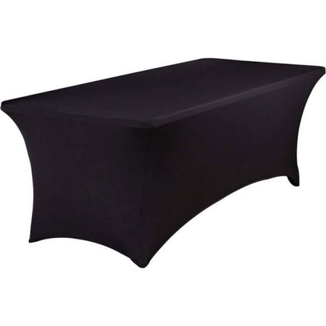 1 Housse de table rectangulaire, Tissu extensible, Résistant aux taches, Lavable en machine, Pour mariage et fête (1/5)